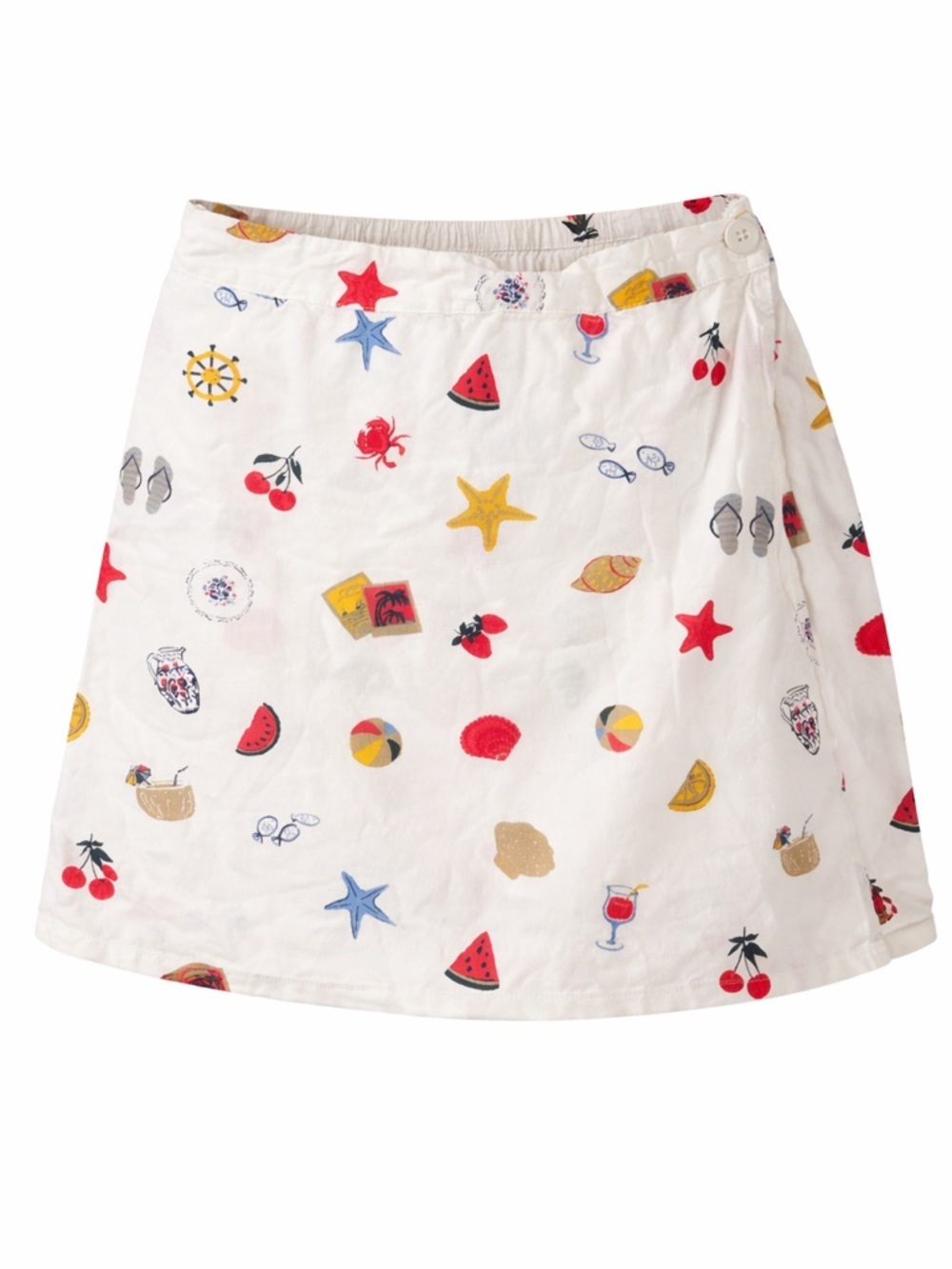 Midnight Sky faux wrap beach theme mini skirt, large